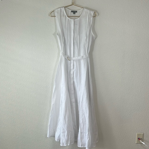 NWT J. Crew Seamed linen dress with removable belt, size Medium - Picture 2 of 12